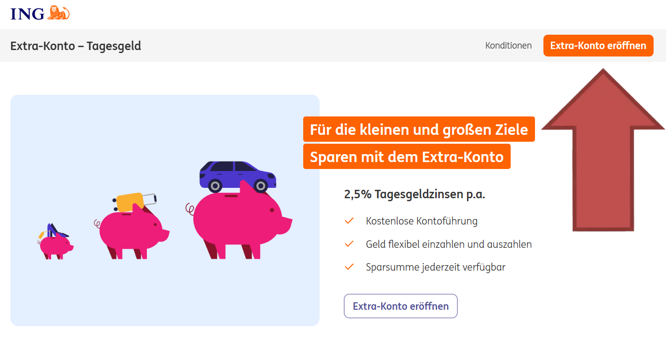 Anleitung ING 2. Extra-Konto eröffnen